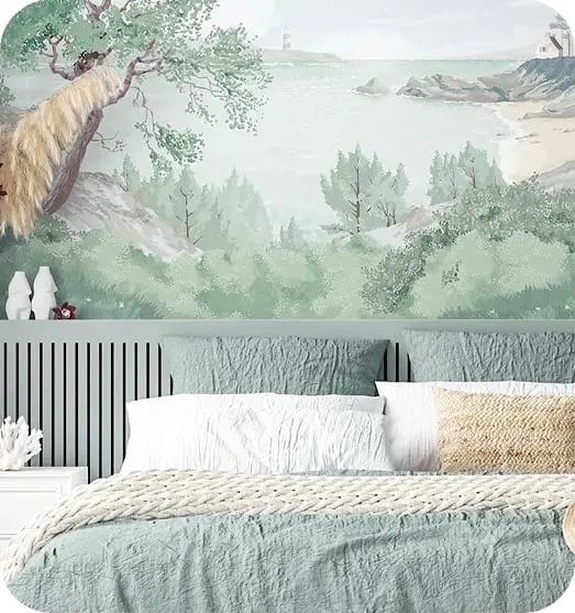 natural mural wallpaper for bedroom
